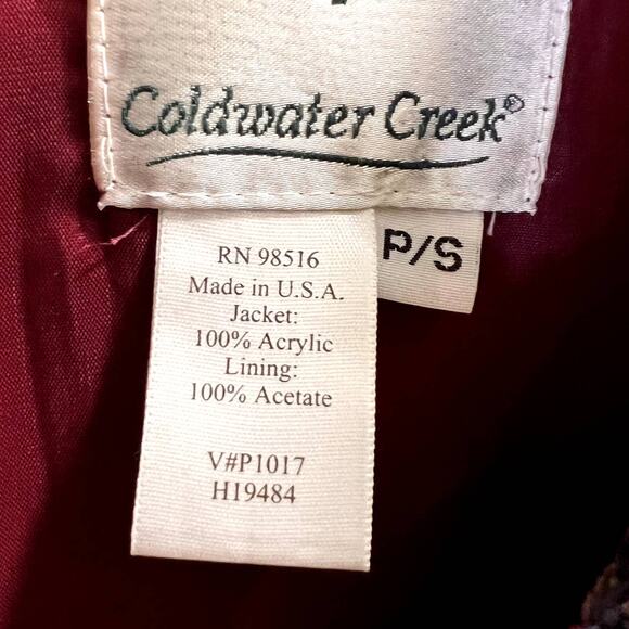 Coldwater Creek Woven Sweater Jacket Petite Small PS Multicolor Chenille Yarn - Picture 3 of 12